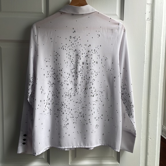 White Cop.Copine modern print button up shirt - Picture 3 of 4